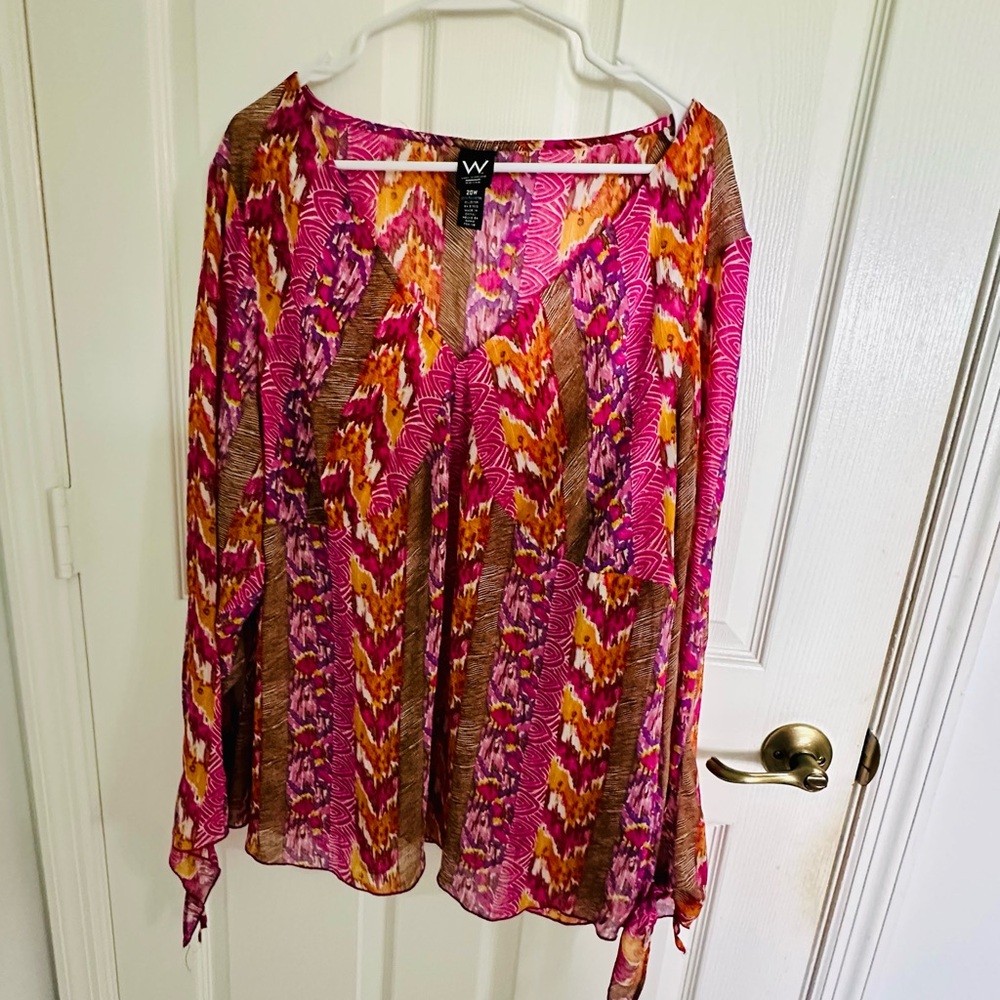 Work To Weekend multicolored women's blouse top Sz 20W